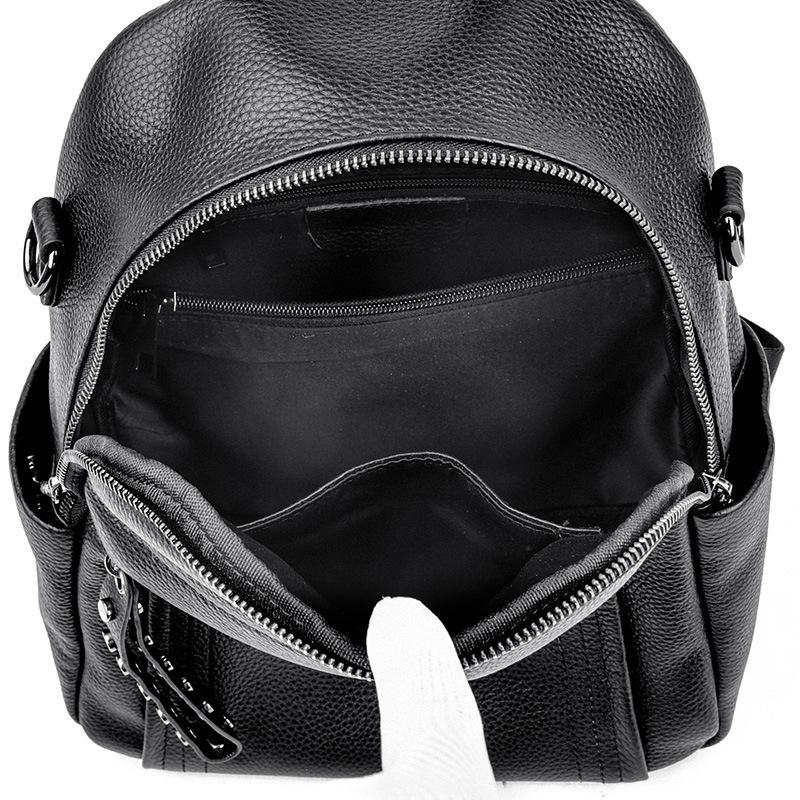 Leather women's bag first layer cowhide backpack new trendy fashion versatile large capacity backpack women