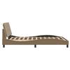 Vidaxl Rama Łóżka Z Zagłówkiem, Cappuccino, 120X200 Cm, Sztuczna Skóra