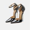 Women Rivet High Thin Heel Sandals Lady Sexy Ankle Strap Single Shoes for Nightclub Party Host Model Catwalk Pub Cross Dressing