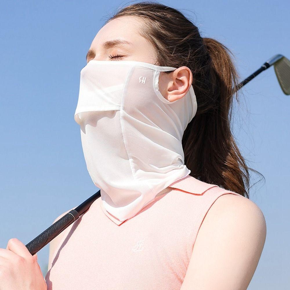 UV Protection For Women Outdoor Neck Wrap Cover Face Cover Ice Silk Mask Sunscreen Face Scarf