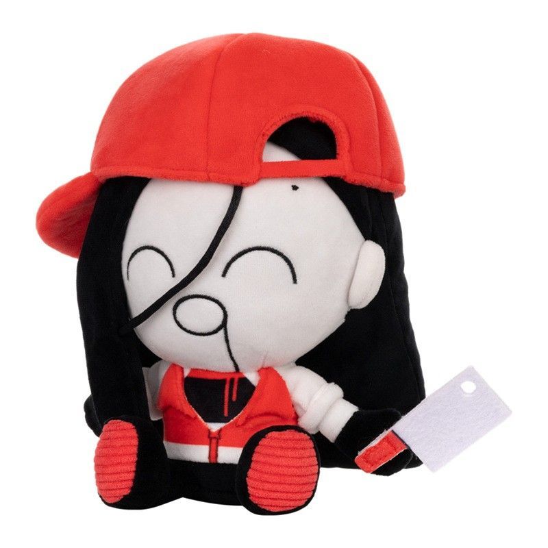 Cute Cartoon Girl Plush Toy with Red Cap Soft Stuffed Character Doll Fluffy Anime Peripheral Plushies Gift for Kids Fans Birthday Home Decor