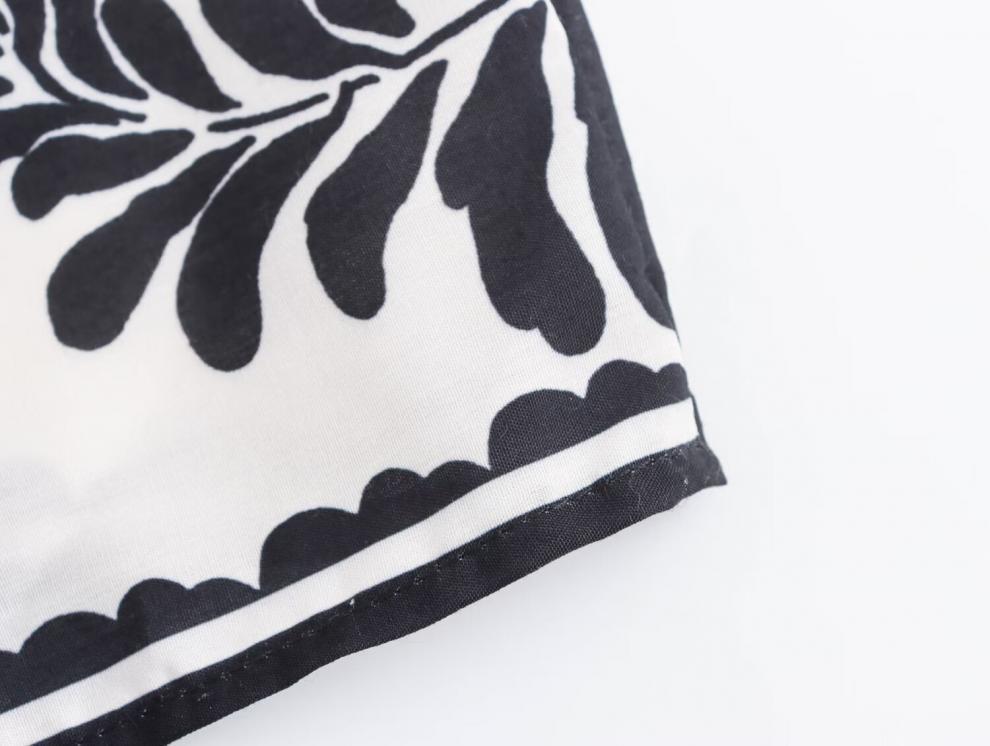 European & American Retro Women's Print Midi Sling Dress