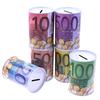 1Pc Euro Dollar Money Box Safe Cylinder Piggy Bank Banks For Coins Deposit Boxes