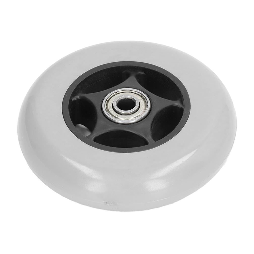 Rollstuhlrad 4 Zoll Gummi Geräuscharm Walker Lenkrolle Ersatzteil für Rollator Grau