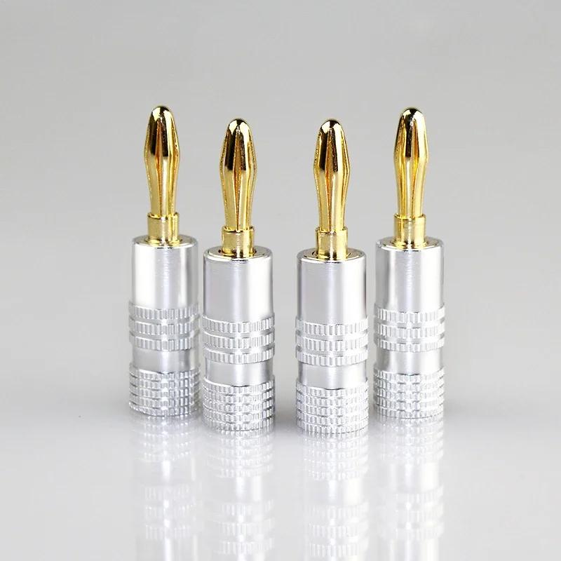 2/4/8/10/20/40pcs Banana Connector 4mm Speaker Banana Plugs 24K Copper Gold Plated 4mm Banana Jack Match with 4mm Binding Post