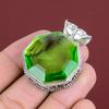 Faceted Peridot Pendant Genuine Gemstone Jewelry Handmade Pendant 925 Sterling Silver Pendant Vintage Pendant Gifts For Him Silver Jewelry