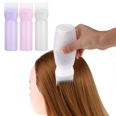 Barber Shampoo Bottle 120ml High-Density Plastic Hair Dye Applicator with Comb Scalp Massage Portable Salon Essential