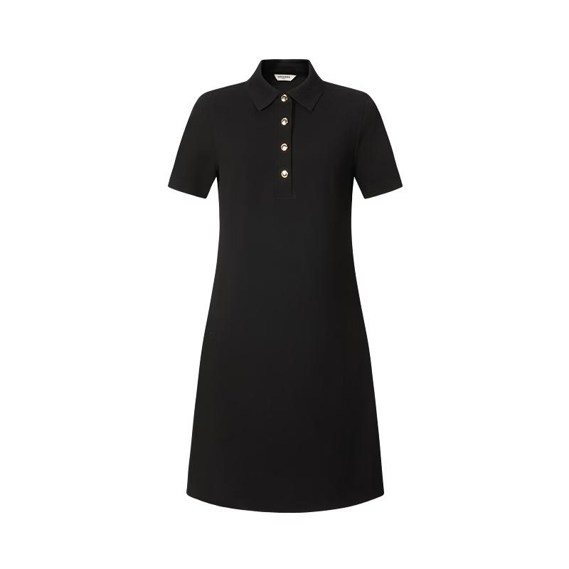 

Elegant French Style Lapel Waist-Cinching Dress M