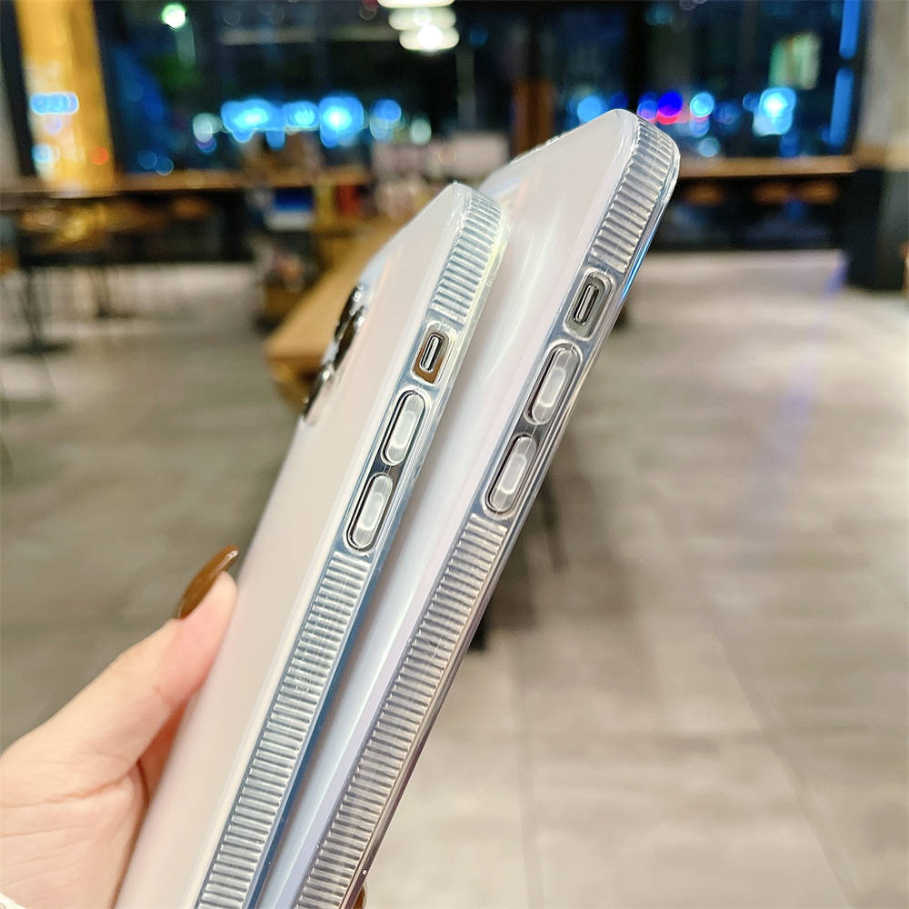 Luksusowe matowe przezroczyste etui laserowe na telefon do iPhone 14 Pro Max 13 12 Pro Max 13 14 Plus Odporne na wstrząsy zderzak Miękka tylna okładka