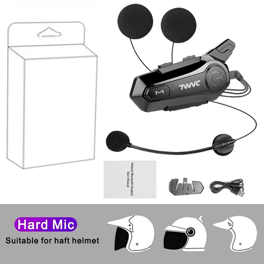 

TWC Дальняя связь Мотоциклетная гарнитура 500М Bluetooth Связь в шлеме для райдеров 1set Hard Mic