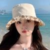 Korean Spring Summer New Double-Sided Floral Print Fisherman Hat Women's Casual Oversize Face Covering Sun Protection Bucket Hat
