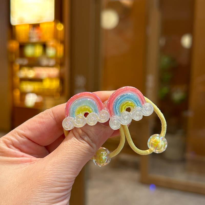 

1 Pair Rainbow Elastic Hair Bands for Girls Children s Lovely Hair Accessories Baby Headwear Ties