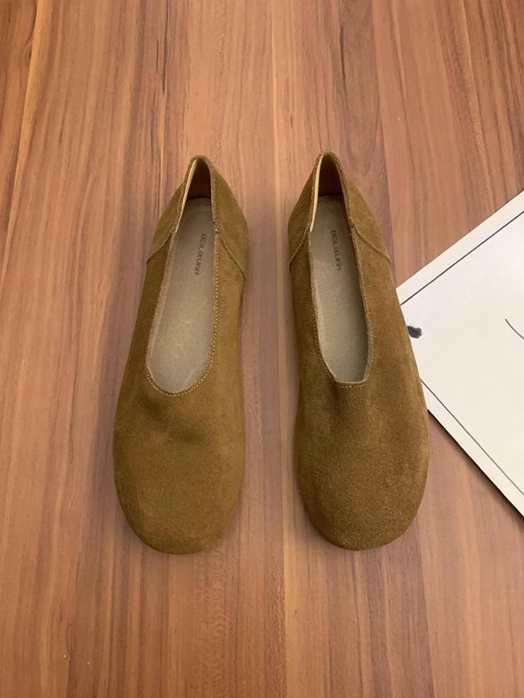 

Французская нишевая плоская обувь-лоферы слипоны женская 2025 новая обувь для бабушек 40