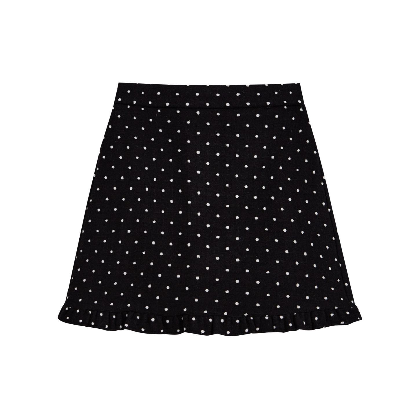 

Slim-Fit Polka Dot Wool Blend Half-Skirt with Ruffles – Perfect for Spring and Autumn XL