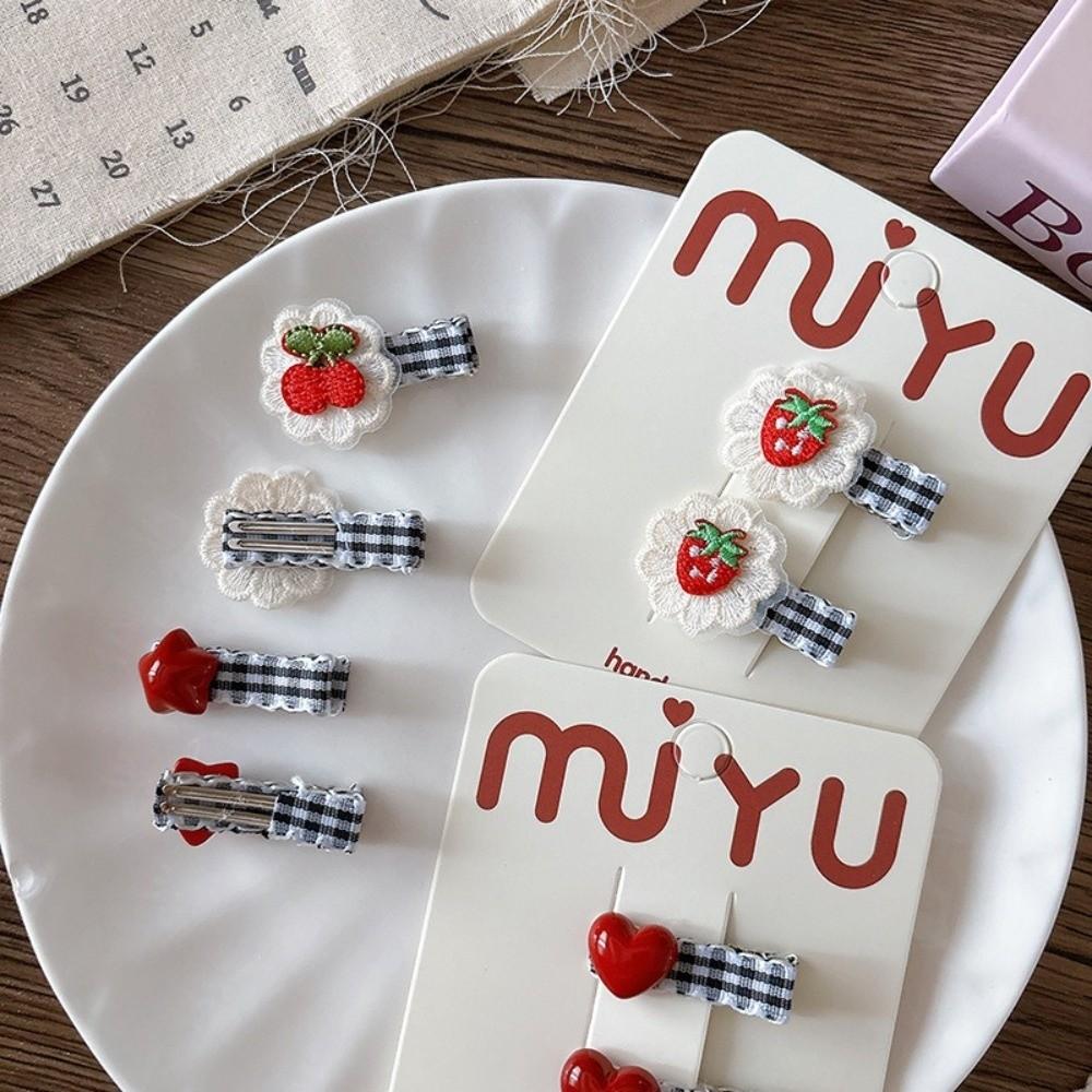 2pcs Cute Sweet Hair Clips Black White Plaid BB Clip Fashion Hairpin  for Children