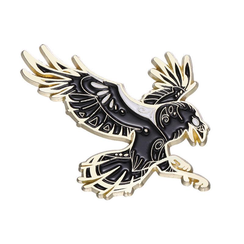 Charming Metal Crane Shape Brooch Fashionable And Decorative Enamel Pin All For