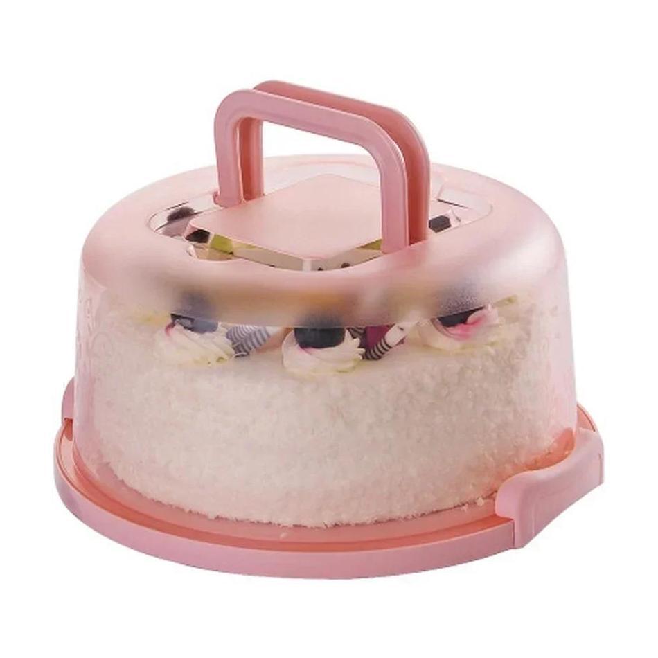 1 Pcs Birthday Cake Storage Box Round Kitchen Baking Container Stand Plate Pie Carrier Household Bakeware Tools