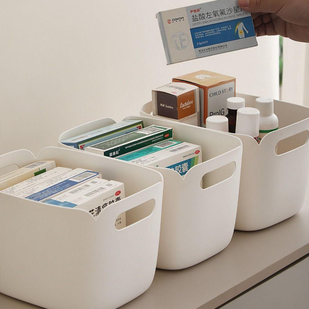 High-capacity Clutter Organizer Box with Handle Sundries Basket  Kitchen Bathroom