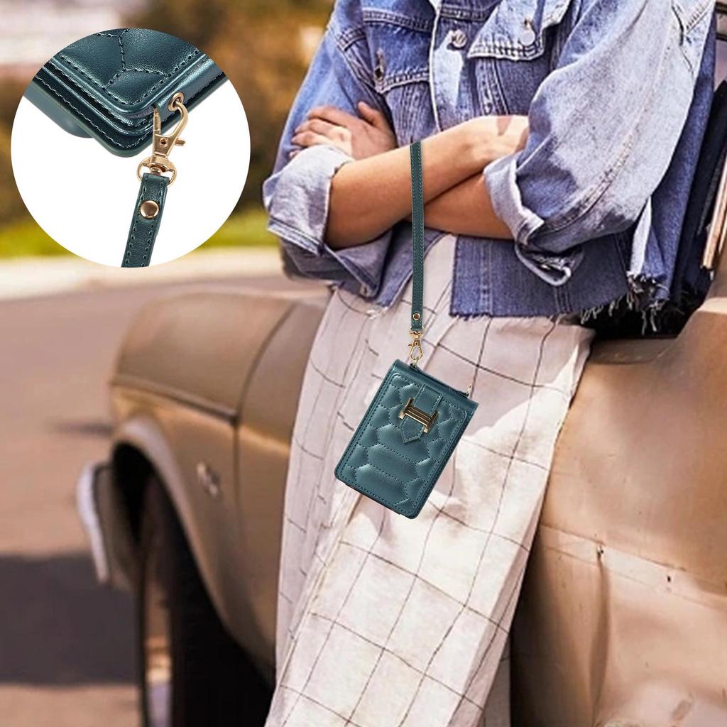 Z FLIP5 Small Diamond Color Matching Crossbody Phone Case with Card Holder.