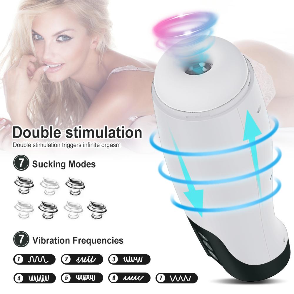 Men Automatic Sucking Male Masturbator Blowjob Simulator Oral Vibrator Vagina Masturbation Pussy Sex Toys Goods for Adults