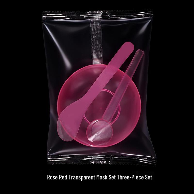 

3-Piece Beauty Mask Bowl Set with Mixing Stick & Spoon - Customizable Logo рожевий червоний колір