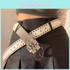 Vintage Korean Style Pu Belt For Women Summer 2024 Punk Punk Rock Fashion Accessory
