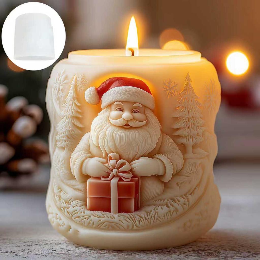 2025 Santa Claus relief bell candles silicone mold for Santa Claus sculpture snowflake relief bell resin mould Christmas gifts