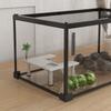 Reptile Box Reptile Breeding Box Transparent Terrarium Habitat Sliding Lid Wire Mesh
