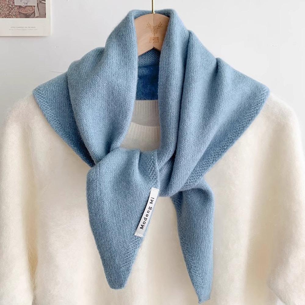 New Wool Knitted Knitted Scarf Multi-functional Warm Triangular Scarf Women Headscarf Winter