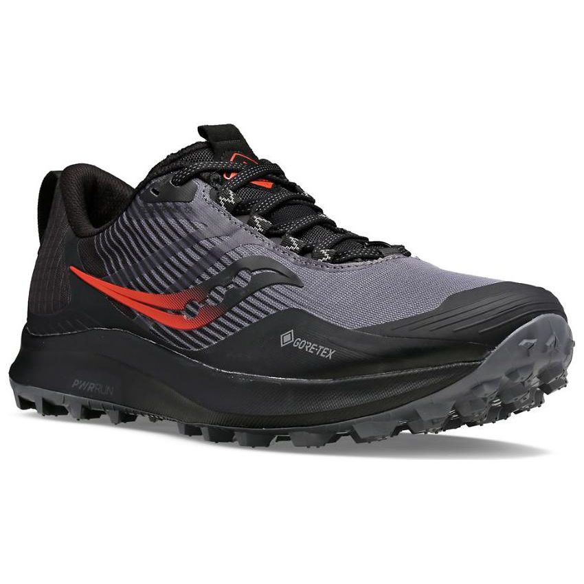SAUCONY Peregrine 12 GORE-TEX Charcoal Red Men Sneakers Black S20740-20