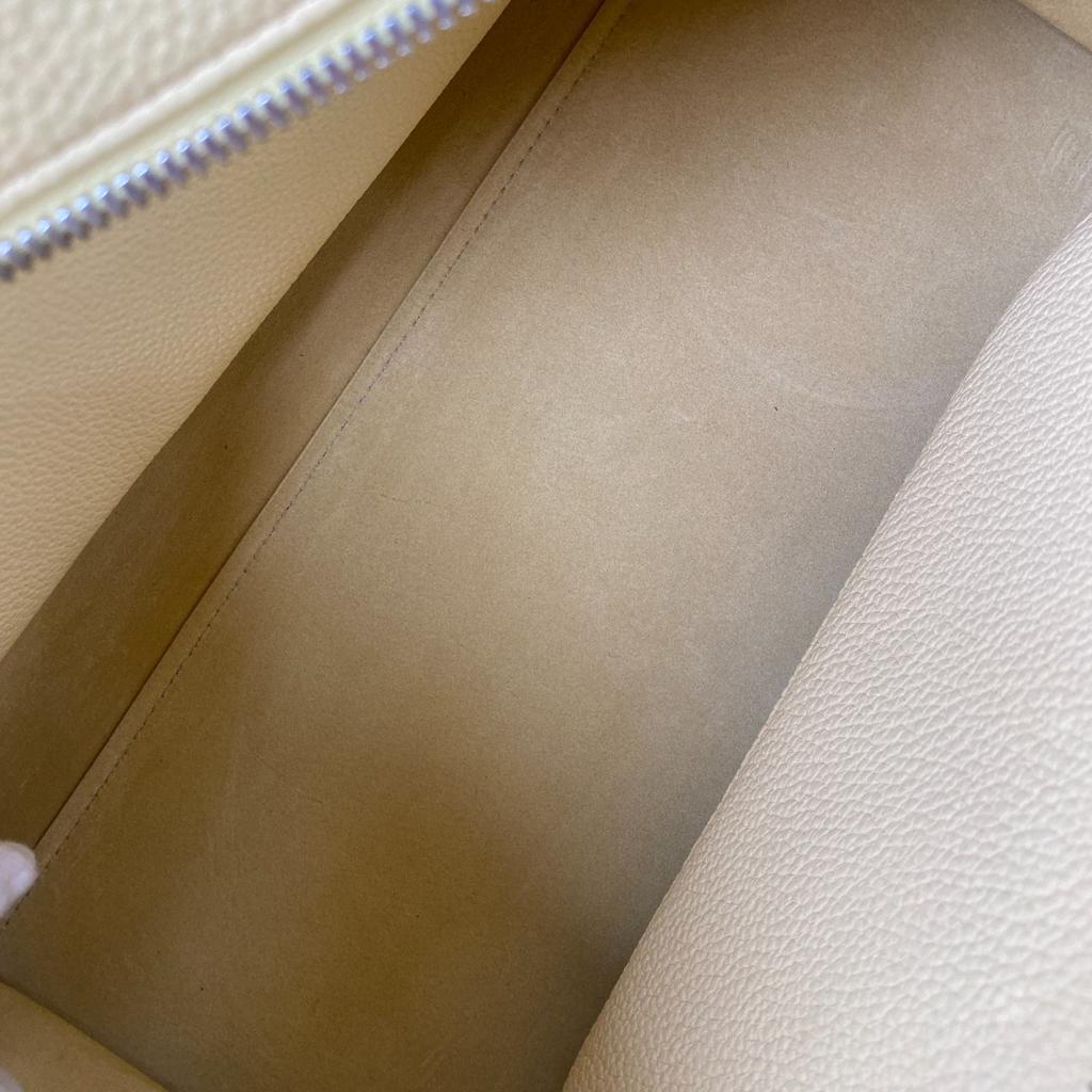 Used Loro PianaTote Bag yellow/Beige leather/canvas Women