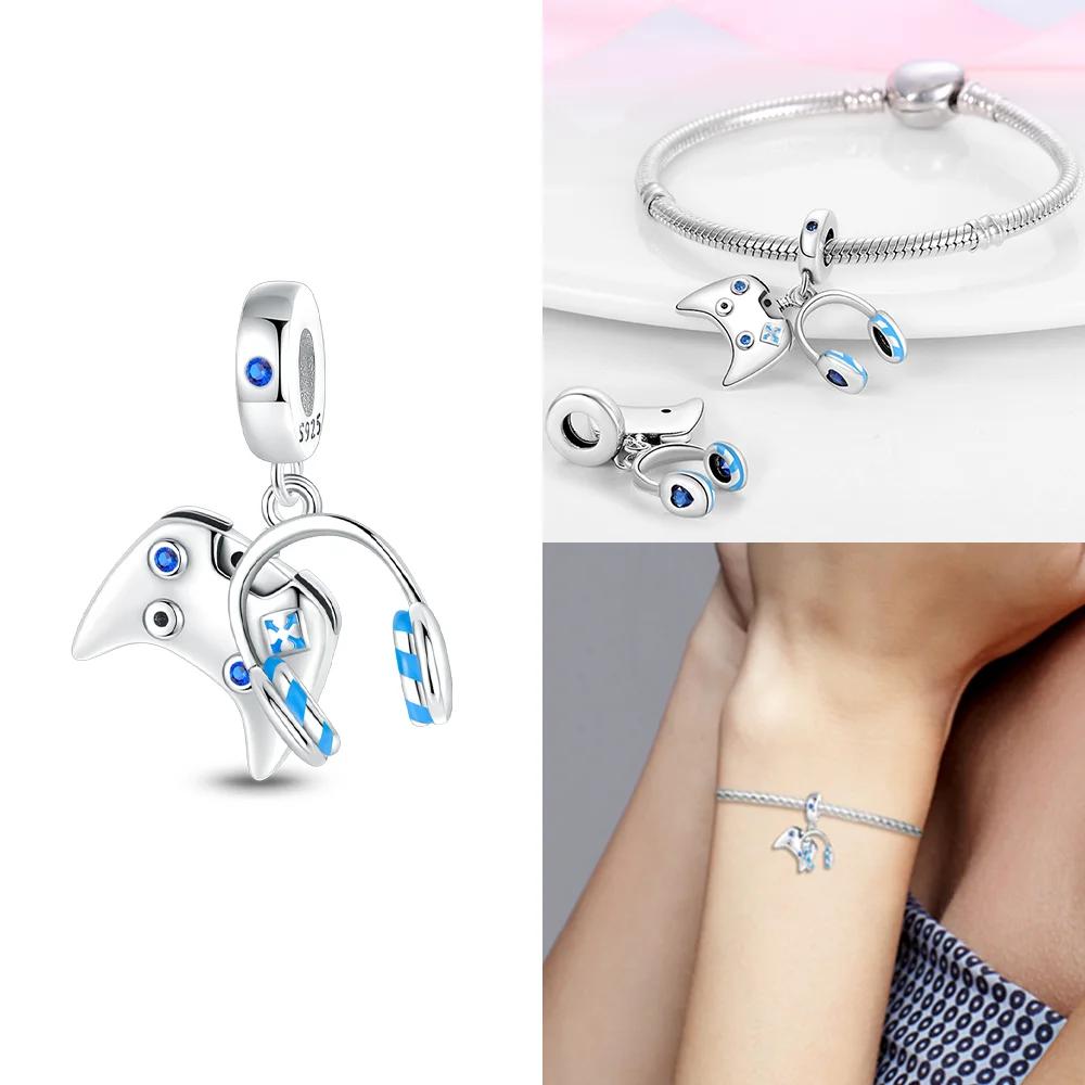 Music Series Copper Musical Talisman Earphone Guitar Beads Pendant Charm For Original Bracelet Woman Girl Jewelry