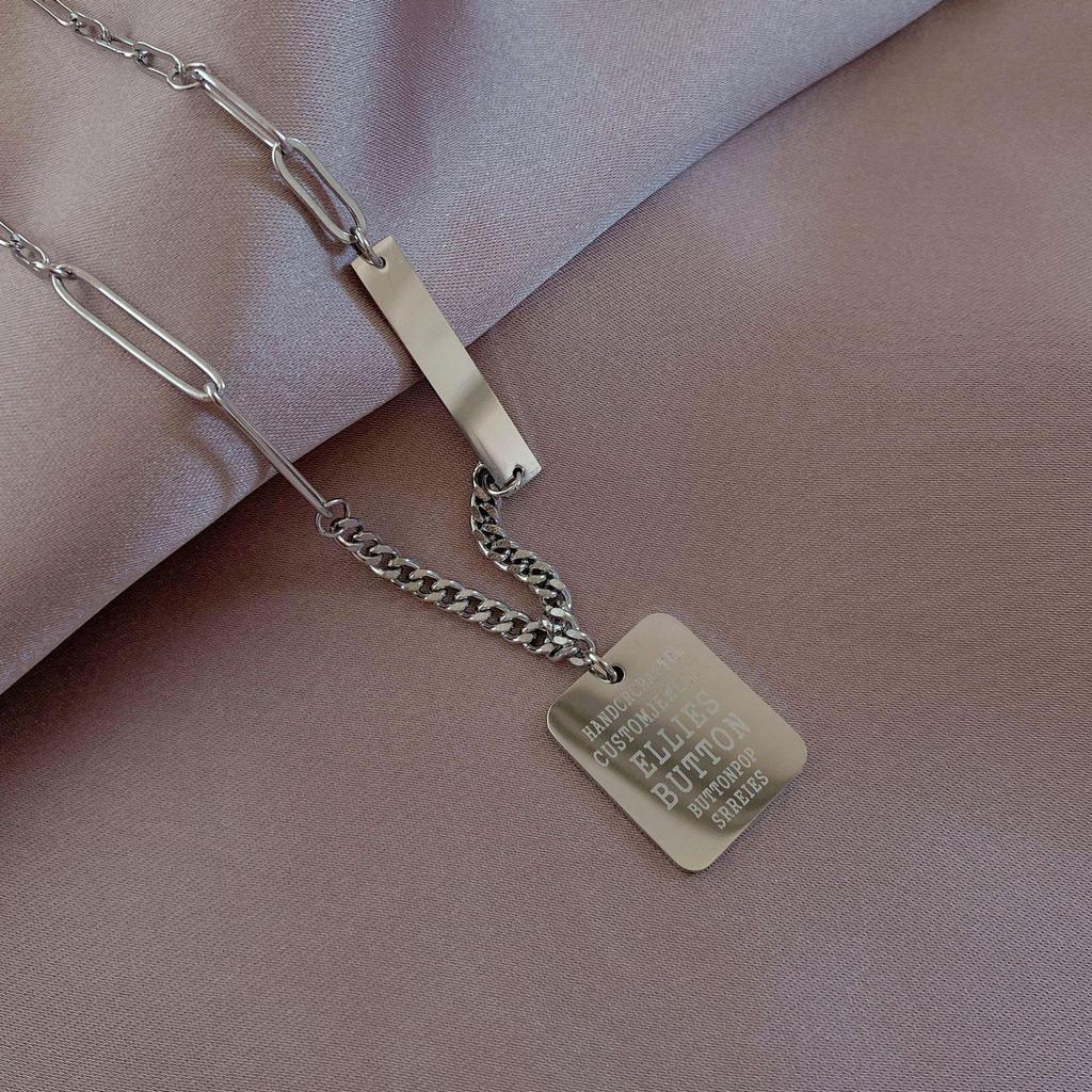 Women's Zircon-Inlaid Titanium Steel Slim Waist Necklace - Stylish & Versatile Collarbone Chain