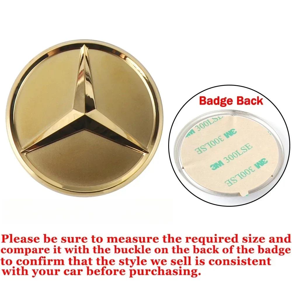 For Mercedes Benz W211 W203 W204 W210 W124 AMG W202 CLA W212 W205 3D Aluminum Car Styling Steering Wheel Badge Sticker Accessory