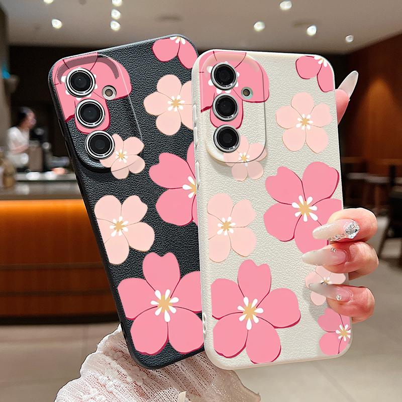 Fresh Style Cherry Blossom Case For Samsung Galaxy A57 A37 A17 A56 A36 A26 A16 A55 A35 A25 A15 A54 5G S21 FE S22 S23 S24 Plus S25 Edge S26 Ultra