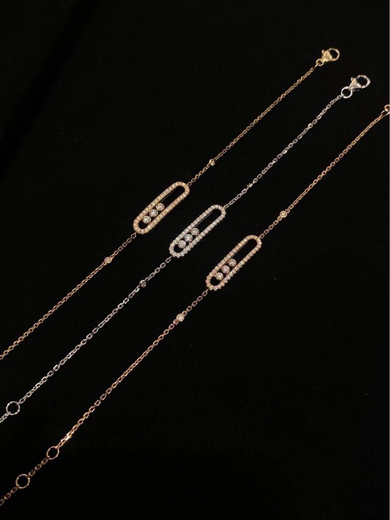 Mei's Elegant Triple Diamond Slider Bracelet for Women - 2025 Trendy Jewelry
