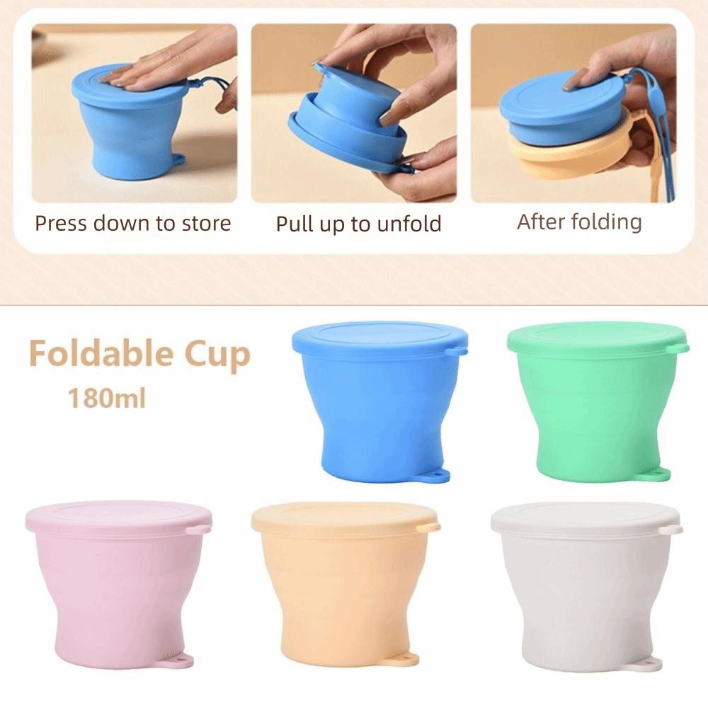 Silicone Silicone Foldable Cup 180ml Folding Water Cup Reusable Telescopic Cup  Sports