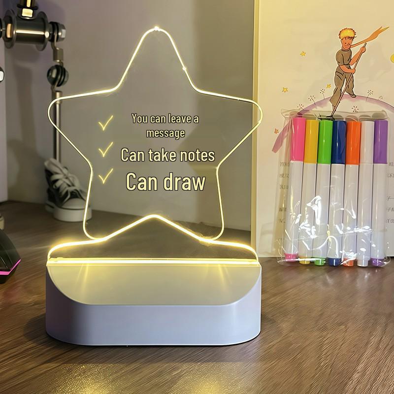 Erasable LED Luminous Graffiti Board for Kids - DIY Hand-Painted Transparent Drawing Light