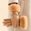 Women's Winter Thick Plush Gloves Fashion Warm Suede Outdoor Guantes Lady Touchscreen Driving Gloves Sports Cycling Mittens