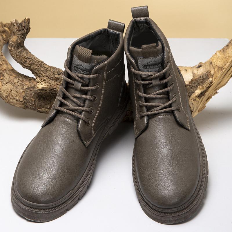 

New autumn Martin boots men s high-top work shoes casual sports shoes men s retro black leather boots men s 44