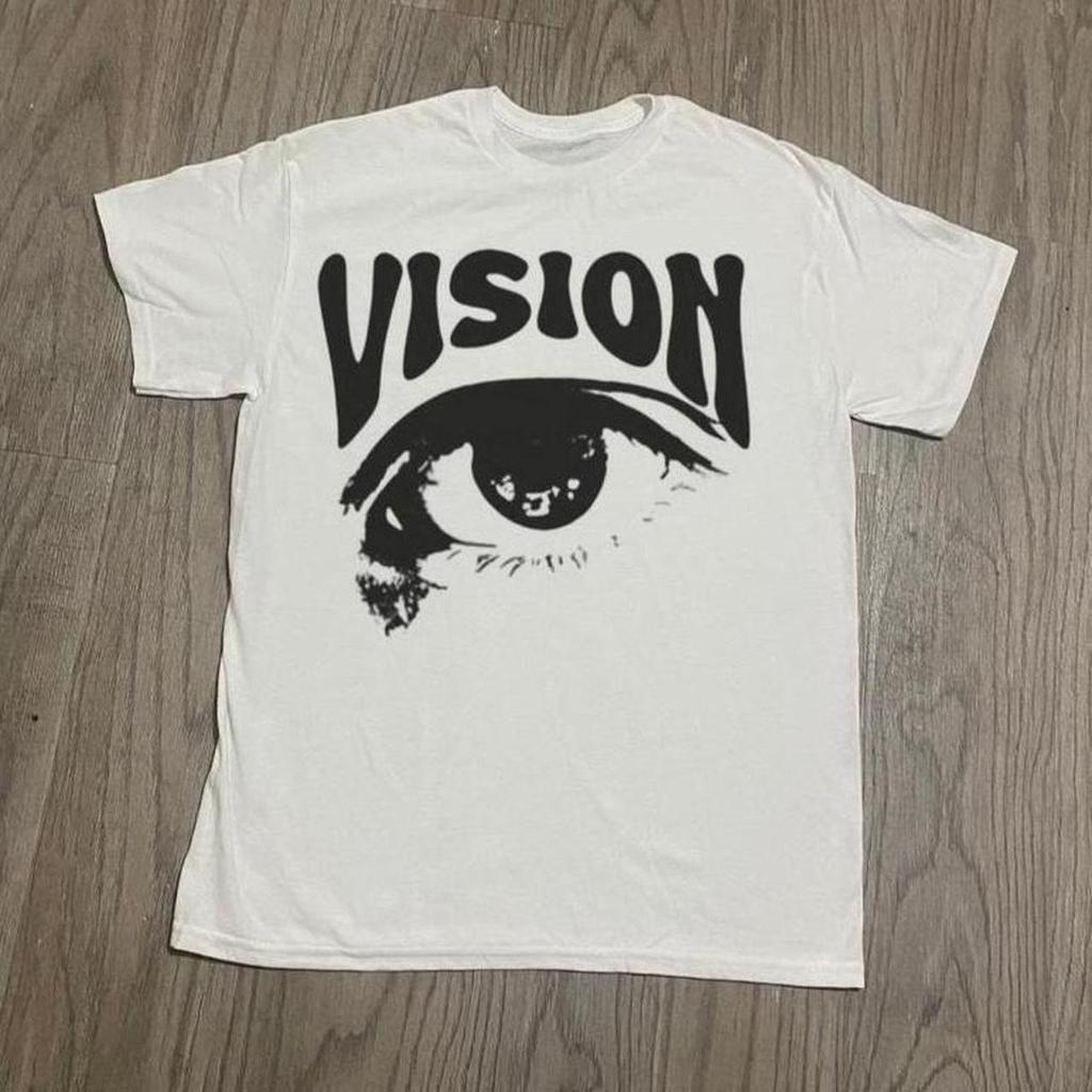 VISION Augenmuster Bedrucktes T-Shirt Damen und Unisex Trendiges Cooles Top FrühlingSommer Kurzarm Unisex T-Shirt