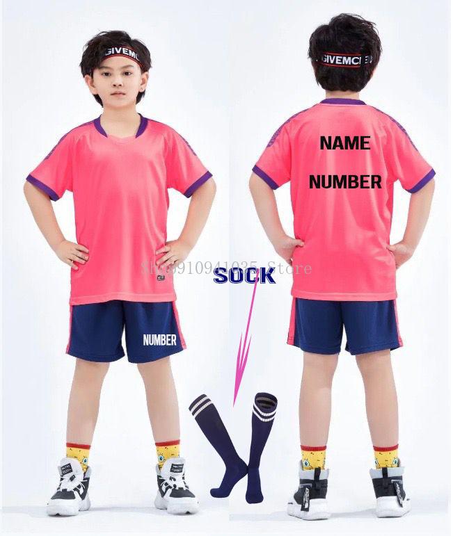 Boys Football Shirts Shorts With Pockets Boys Soccer Jerseys Suits Personalized Custom Children's Football Clothing Uniforms