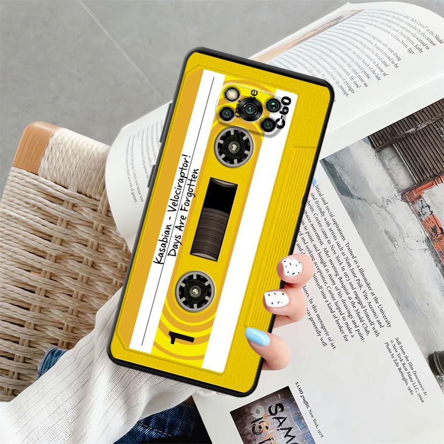 

Retro Cassette Tape Black Soft Phone Cover Case for Xiaomi Poco C71 F3 X3 X4 X5 X7 Pro F1 C75 C61 M3 M4 M7 Pro C50 C40 M5 Poco X3 Pro