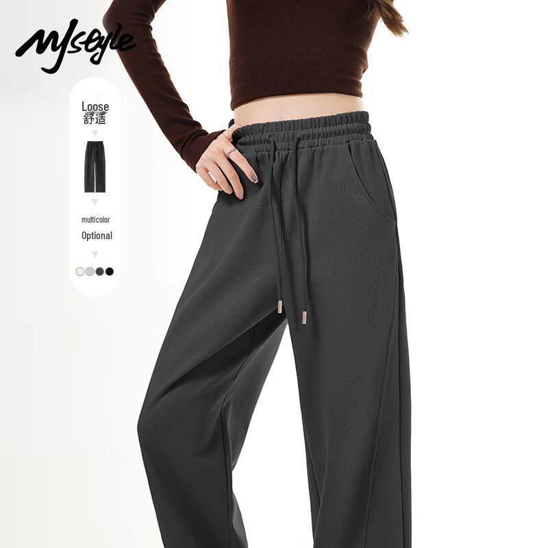 

MJ Style Women s High-Waist Loose Fit Wide-Leg Sweatpants M