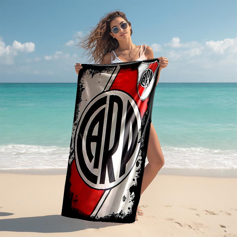proof beach towel with Club Atlético River Plate pattern - soft,absorbent,quick-drying,machine washable - perfect for swimming,camping,bathing
