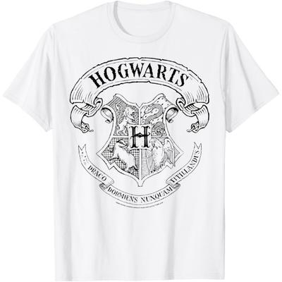 Harry Potter Prosty T-shirt z obrysem herbu Hogwartu