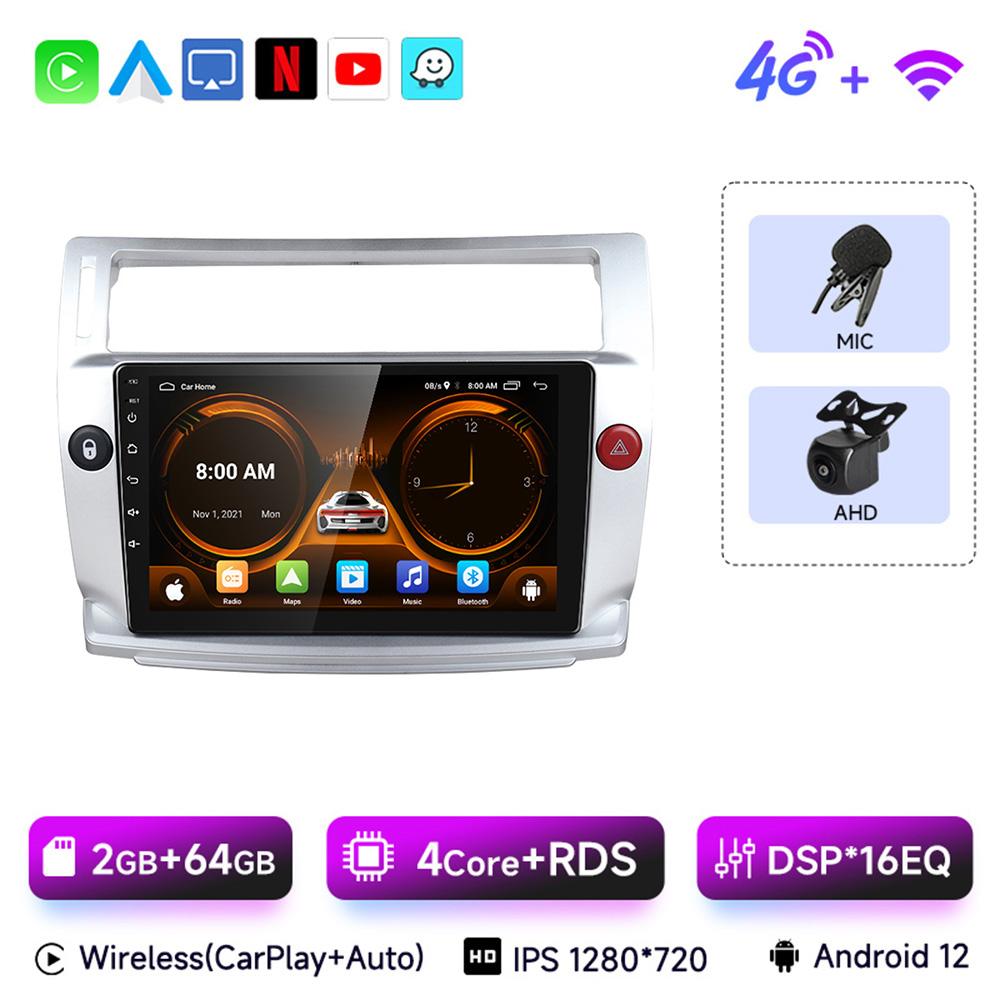 JIUYIN Android 13  for Citroen C4 C-Triomphe C-Quatre 2004-2009 Car Radio Multimedia Player Stereo DVD Audio Carplay Auto