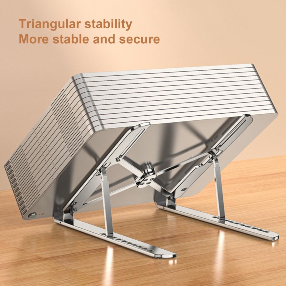 Aluminum Alloy Laptop Holder Portable Foldable Laptop Holder 10-level Height Adjustment Universal Hollow Heat for Desktop