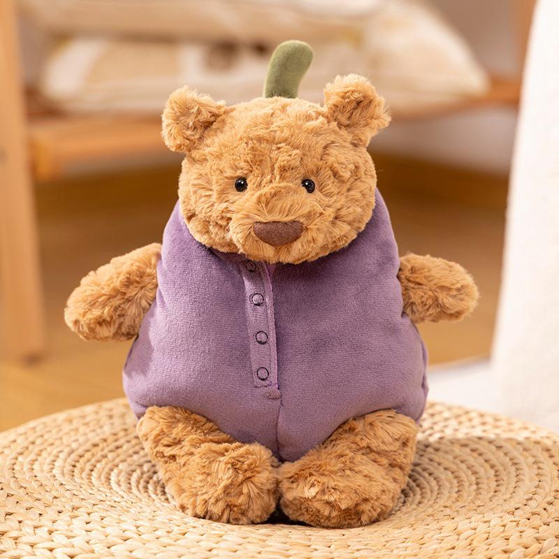 2026 Eggplant Bear & Rabbit Plush Doll - Soft Comfort Dress-up Toy