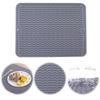 40 X 30 Cm Silicone Dish Drying Mat Dish Rack Mat Heat Resistant Dish Drying Pad Drip Mat for Dishes for Kitchen Counter